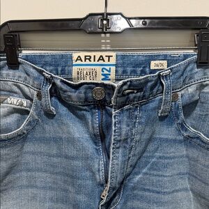 Ariat Men's Relaxed Boot Cut Jeans - Medium Blue Denim